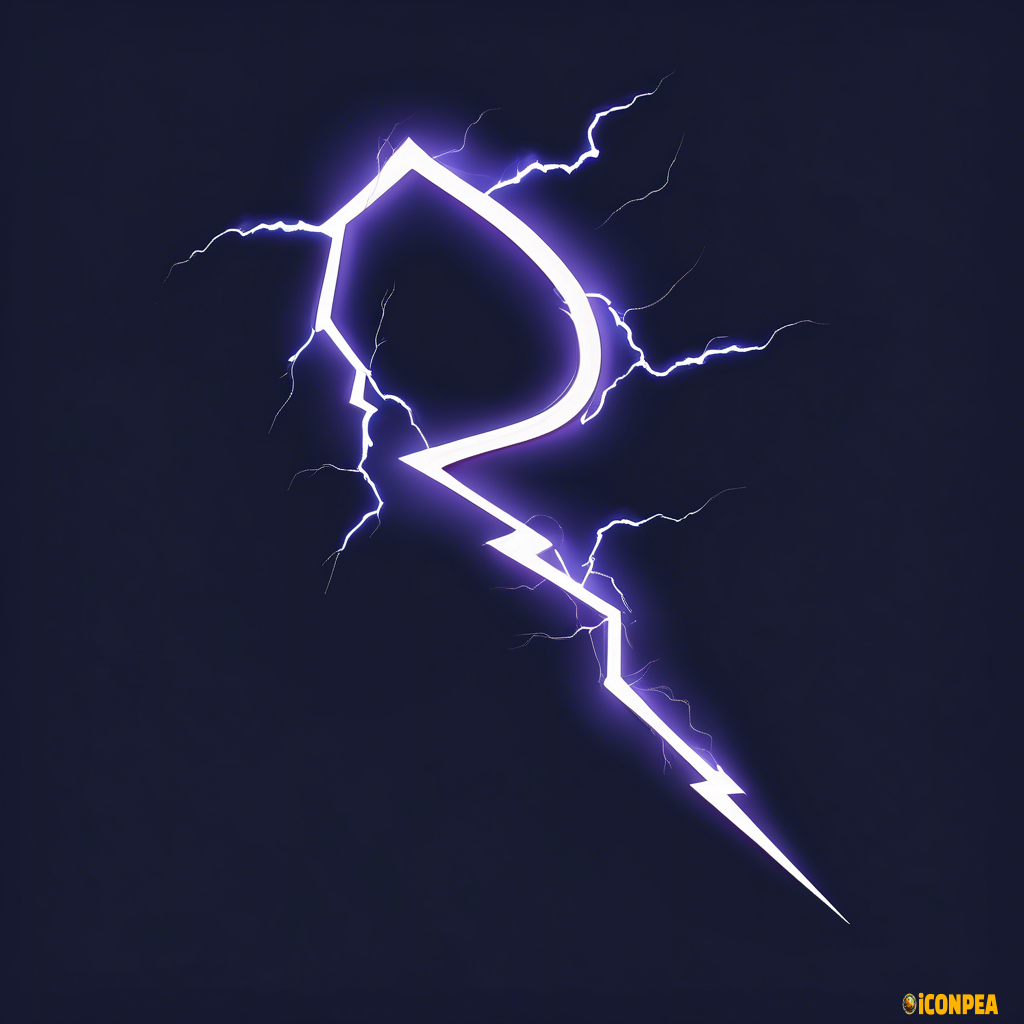 lightning flowing around the letter R