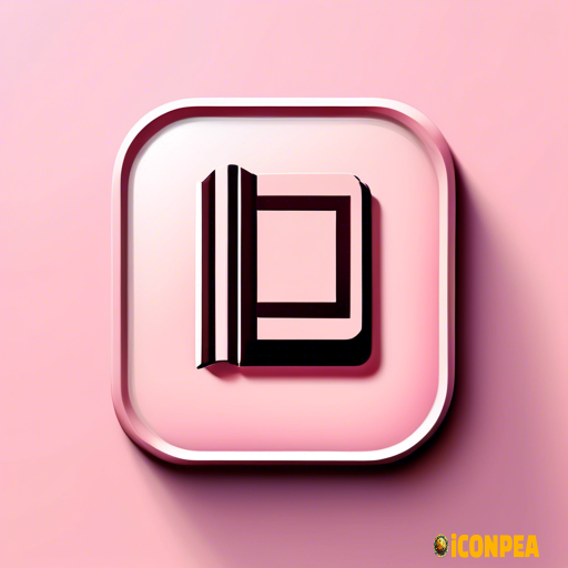 A light pink retro looking yet minimalist looking app icon for an e-book reading app.