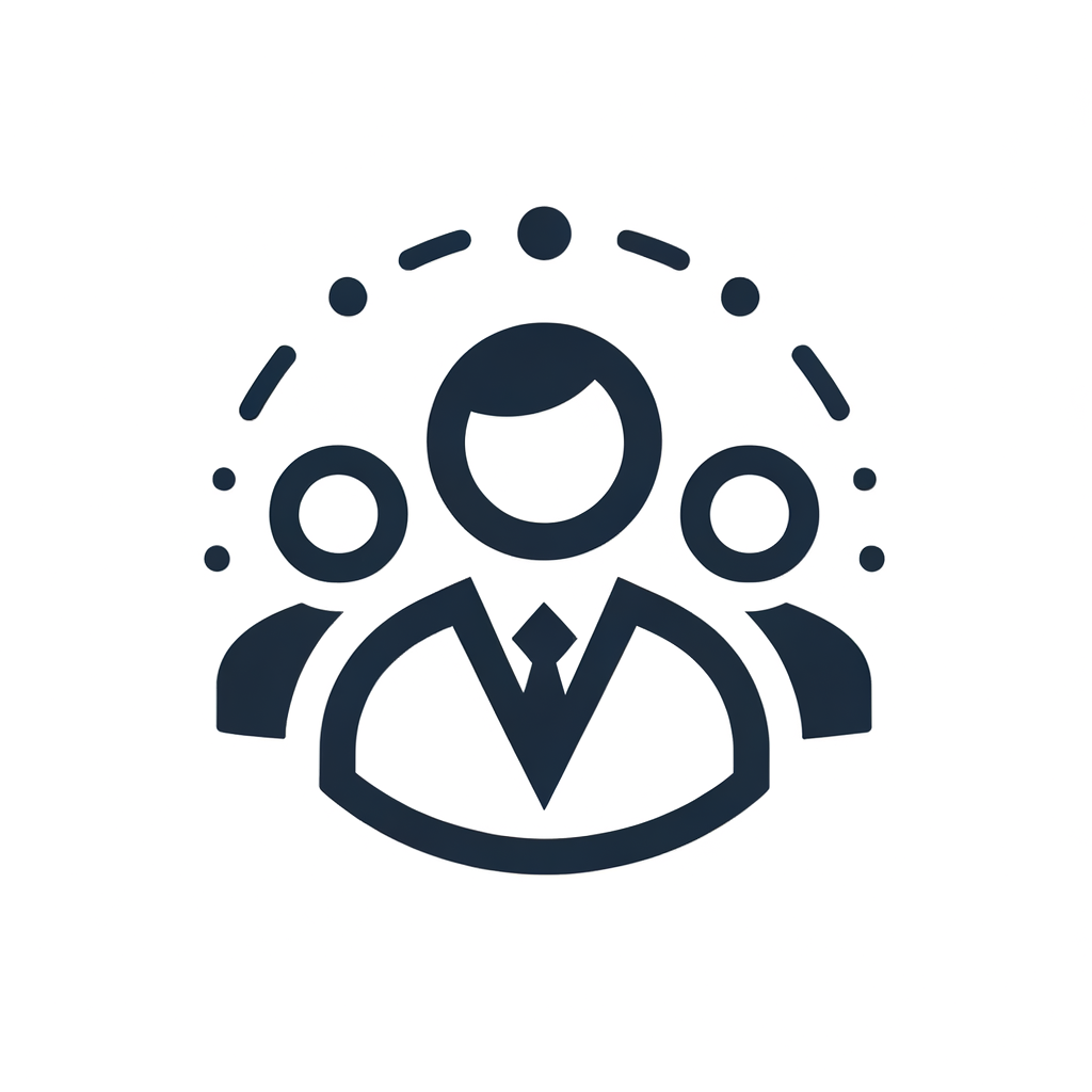 minimal flat vector icon, only 2 colors, simple shapes, no shadows, white background.  Generate icon only and NO text:  Leadership Ownership:  The degree to which your team owns outcomes and drives initiatives beyond your oversight.