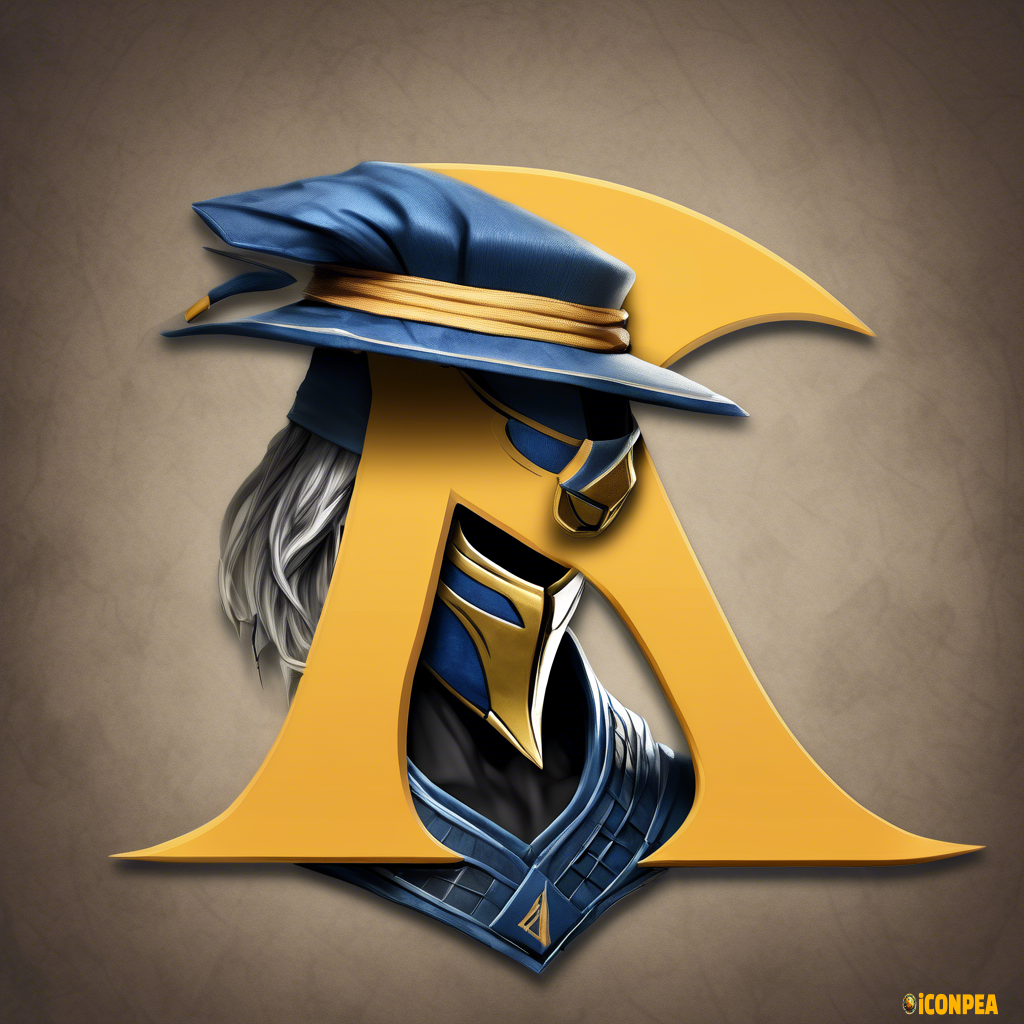 Raiden from Mortal Kombat themed letter R with Raiden's hat on top of the R