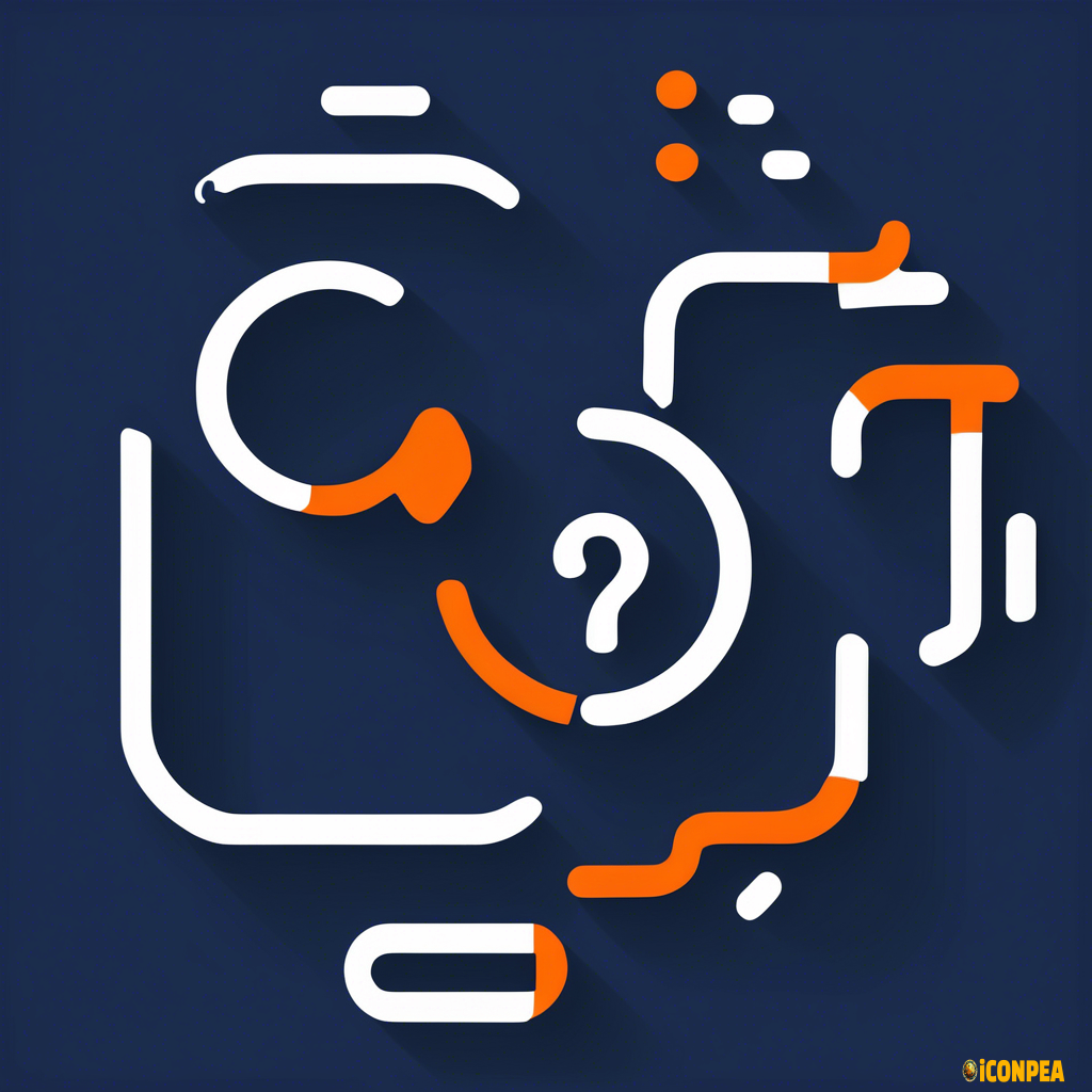 a simple icon for a locked room app in navy, orange and white include a key and question mark simple