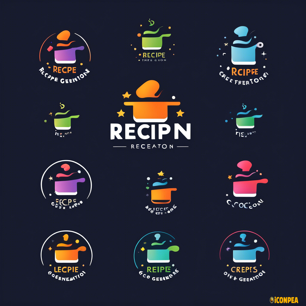 A modern and creative logo for a recipe generation app.  Details: The logo should feature elements that evoke the joy of cooking and creativity, such as a magic wand stirring a pot, a stylized chef's hat, or an open cookbook. Integrate subtle symbols like stars or sparkles to represent the "generation" or "magic" aspect of the app. Use smooth lines and a clean, approachable design that works well in both small and large sizes.  Style: Minimalistic and modern, with flat design principles. The logo should feel fresh, inspiring, and innovative, while being easy to recognize and scalable across various mediums (e.g., mobile apps, web).  Background: A subtle gradient or flat background that complements the app's natural and clean theme, using Pale Mint (#F0F4E7) as the base. Ensure the logo looks equally balanced on both light and dark themes by leveraging contrasting colors like Olivine (#9CB380) and Forest Green (#5B6B4E) for the main elements and accents.