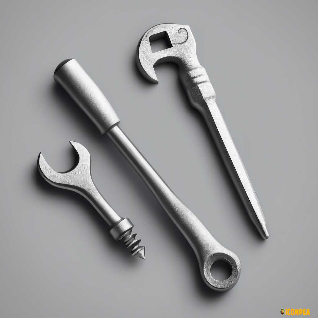 Wrench and screw driver that cross in grey