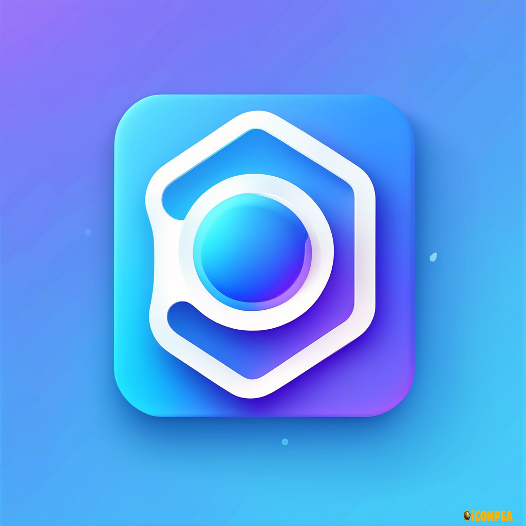modern app icon, geometric minimal design, gradient blue and white, professional business style, 3D depth, soft shadows, rounded corners, web style, high-quality rendering, app store icon --ar 1:1 --v 5.2 --s 750, download tool, debrid, torrents, pirate