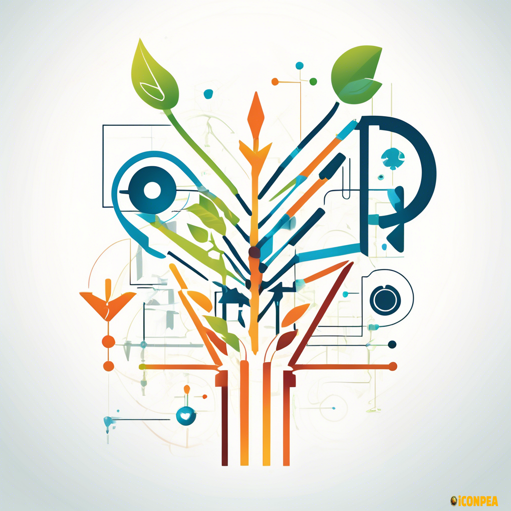 Title: "Innovative Progress Icon for Education & Workforce Development"  Keywords: Future technology Collaboration Growth Digital transformation Education Sustainability  Visual Elements:  Abstract shape: A stylized upward trajectory (e.g., arrow, rising graph, or plant sprout) merged with interconnected nodes/circles to symbolize collaboration.  Futuristic accents: Subtle circuit patterns, AI-inspired lines, or pixelated glow effects.  Balance: Combine organic curves (for human-centric values) with sharp angles (for tech/innovation).  Color Palette:  Primary: Gradient of deep blue (#2A3F8F) to bright cyan (#00FFFF) for trust and innovation.  Accent: Warm gold (#FFD700) or green (#4CAF50) to evoke growth/sustainability.  Style:  Minimalist and scalable for digital/print use.  Avoid literal tech clichés (gears, robots) – focus on abstract futurism.  Usage Context:  Represents apprenticeship programs bridging education and industry.  Should feel hopeful, inclusive, and forward-moving.  Avoid: Overly complex details or dark/static color schemes.