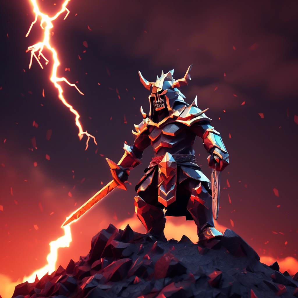 chaos warrior on volcano