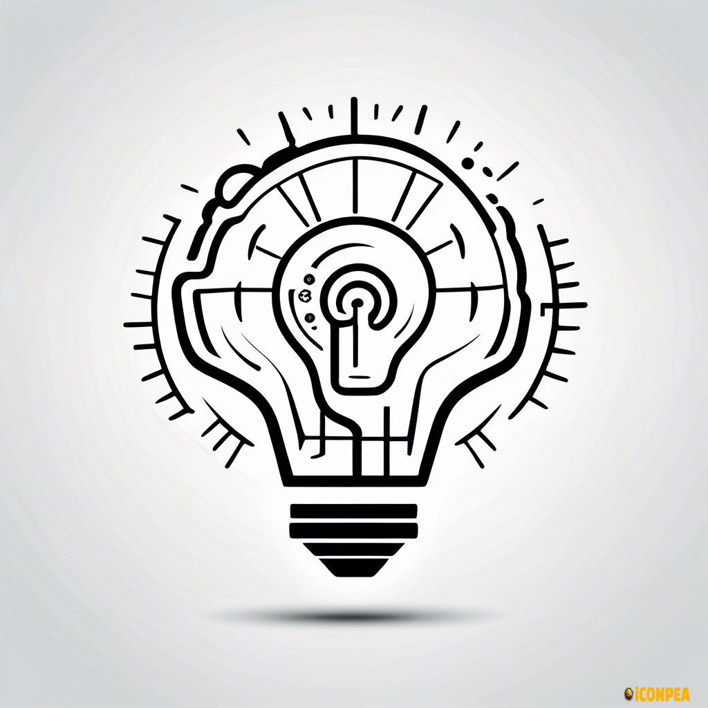 Create an icon representing Innovative Design. The icon should feature elements that symbolize creativity and forward-thinking, such as a light bulb with a gear inside, or a brain with interconnected nodes. Include design elements that convey innovation, such as abstract shapes or futuristic lines. The design should be clean, modern, and easily recognizable