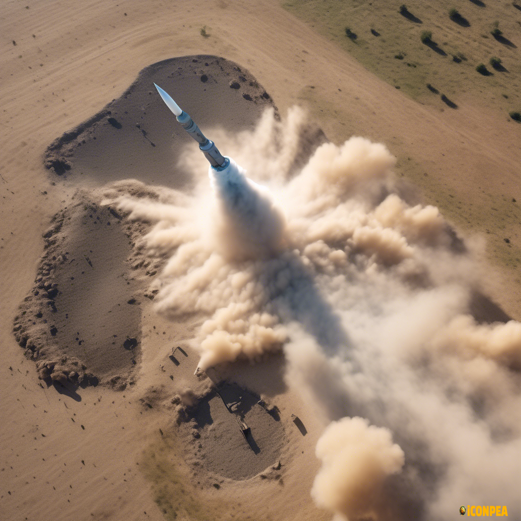 Impact of a missile in the ground