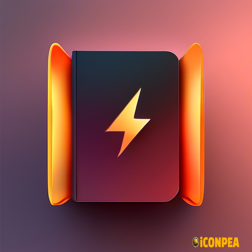 a futuristic yet minimalist looking app icon for an e-book reading app.