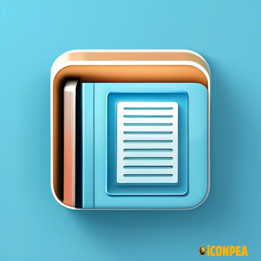A light blue retro looking yet minimalist looking app icon for an e-book reading app.