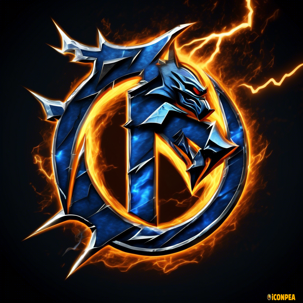 Mortal Kombat Raiden themed simple letter R with lightning effects