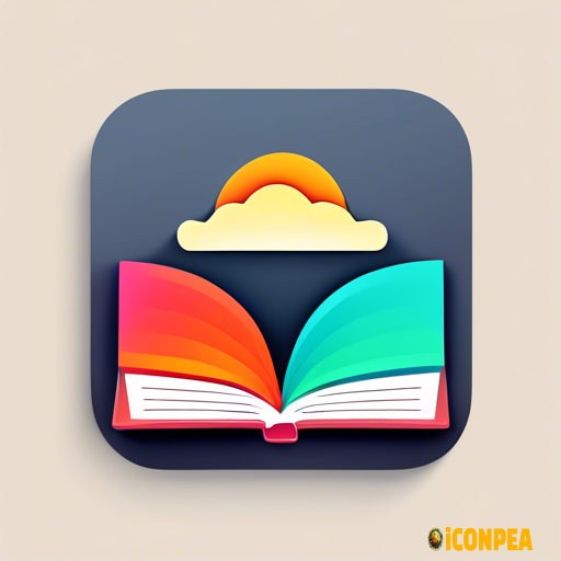 a retro looking yet minimalist looking app icon for an e-book reading app.