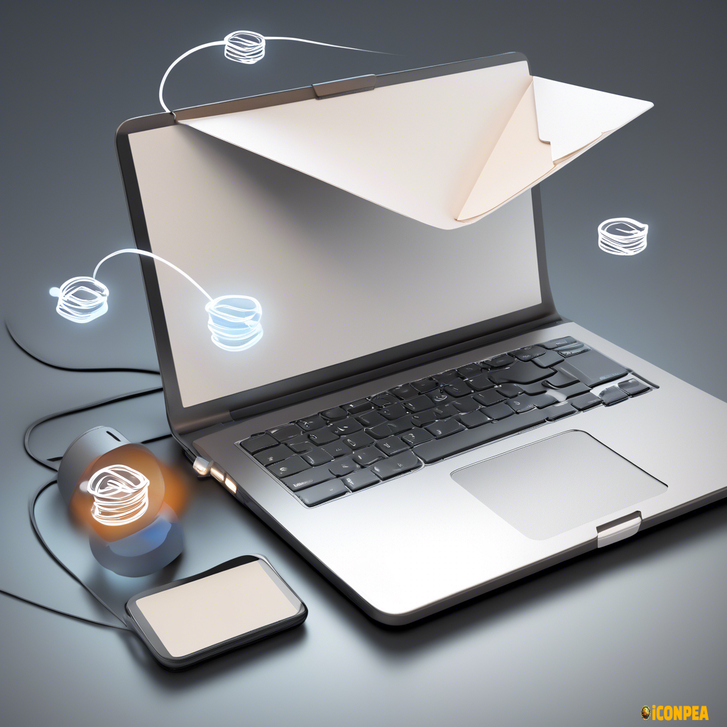 connected envelop, laptop, phone