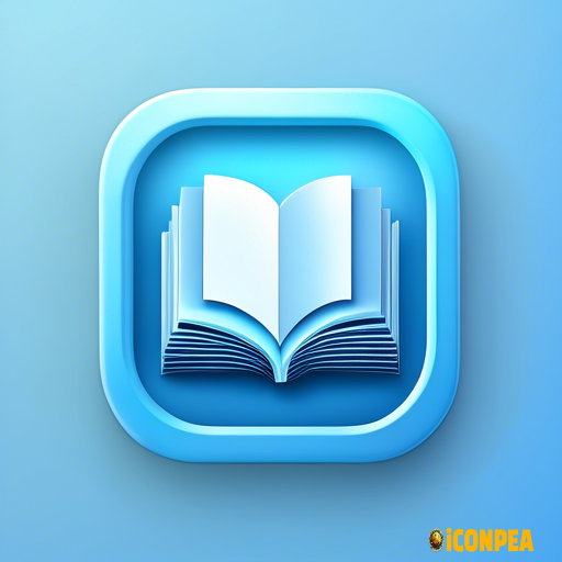 A light blue cute looking app icon for an e-book reading app.