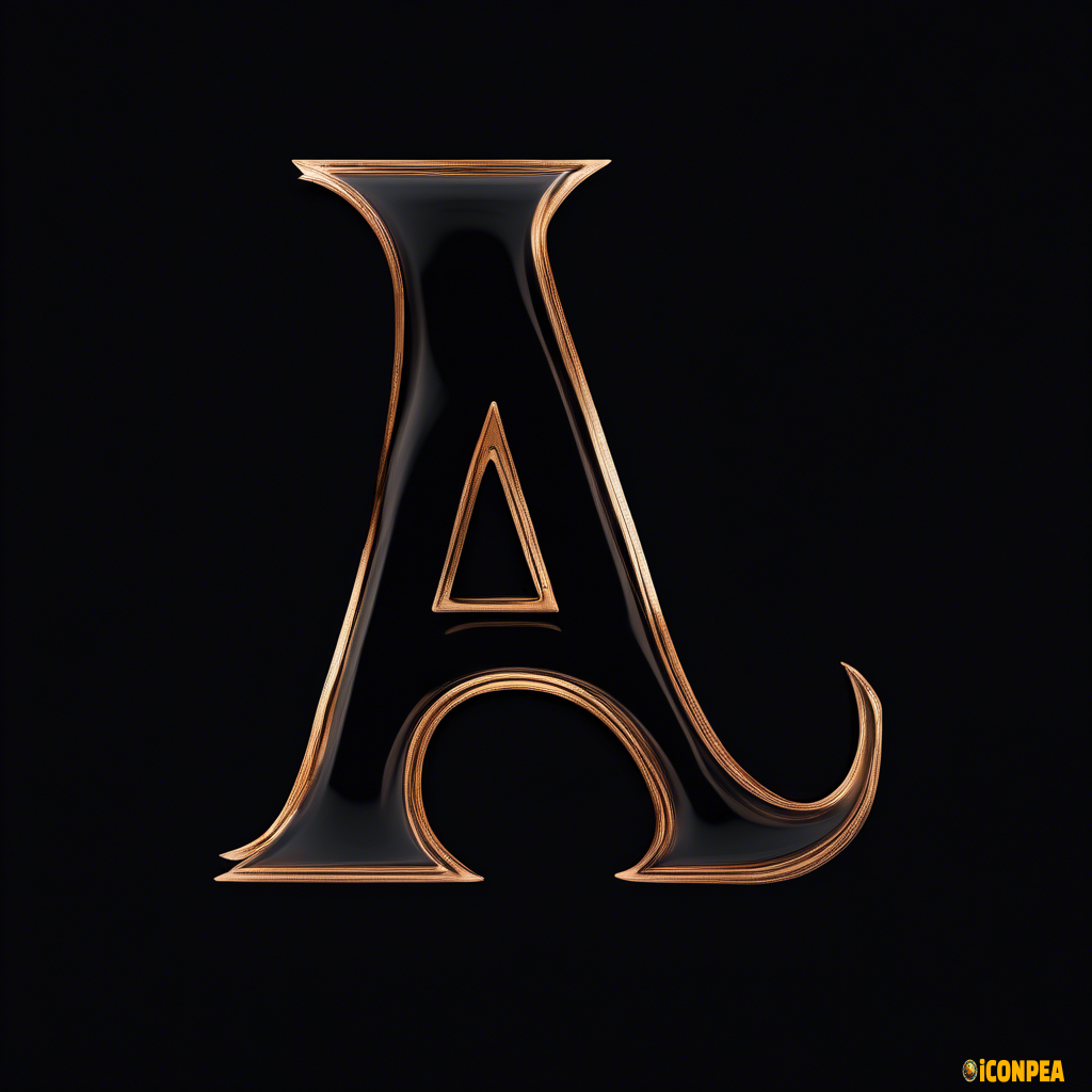 letter a on a black background