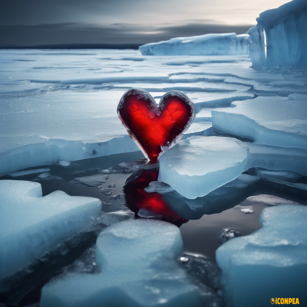 heart broken ice melting