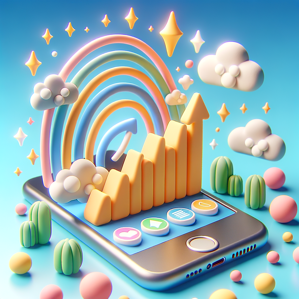 Rise of the graph   Style. Clay 3D (cute feeling) Glossy (iPhone vibes)