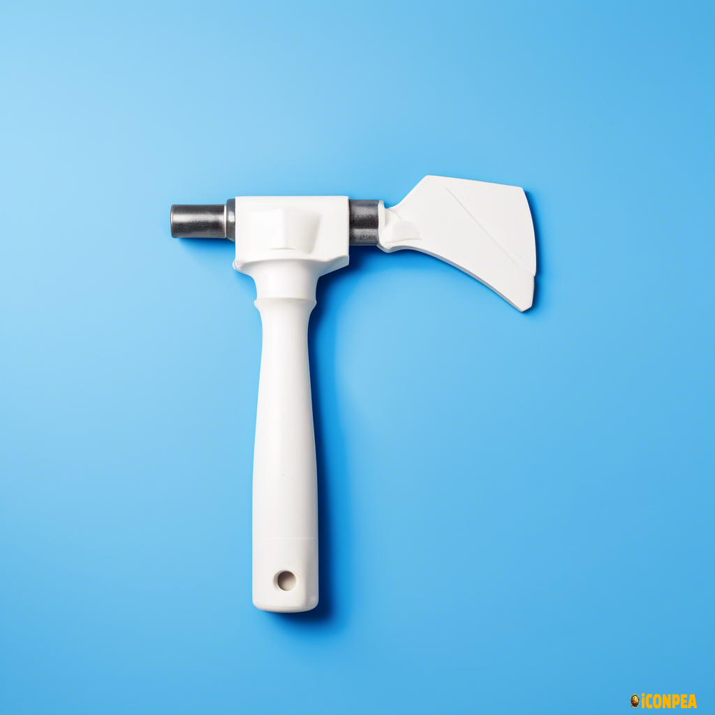 a white construction tool with blue background