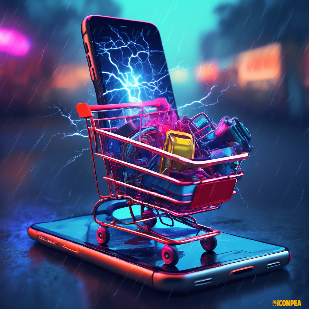 shopping cart filled with car accessories parts on phone screen
