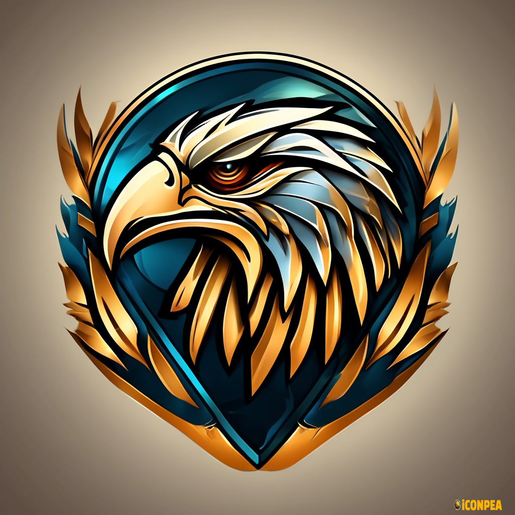 A logo for a tribe, fearsome muscular hawk protecting planet earth, metallic (abstract, noble, grand, sacred)