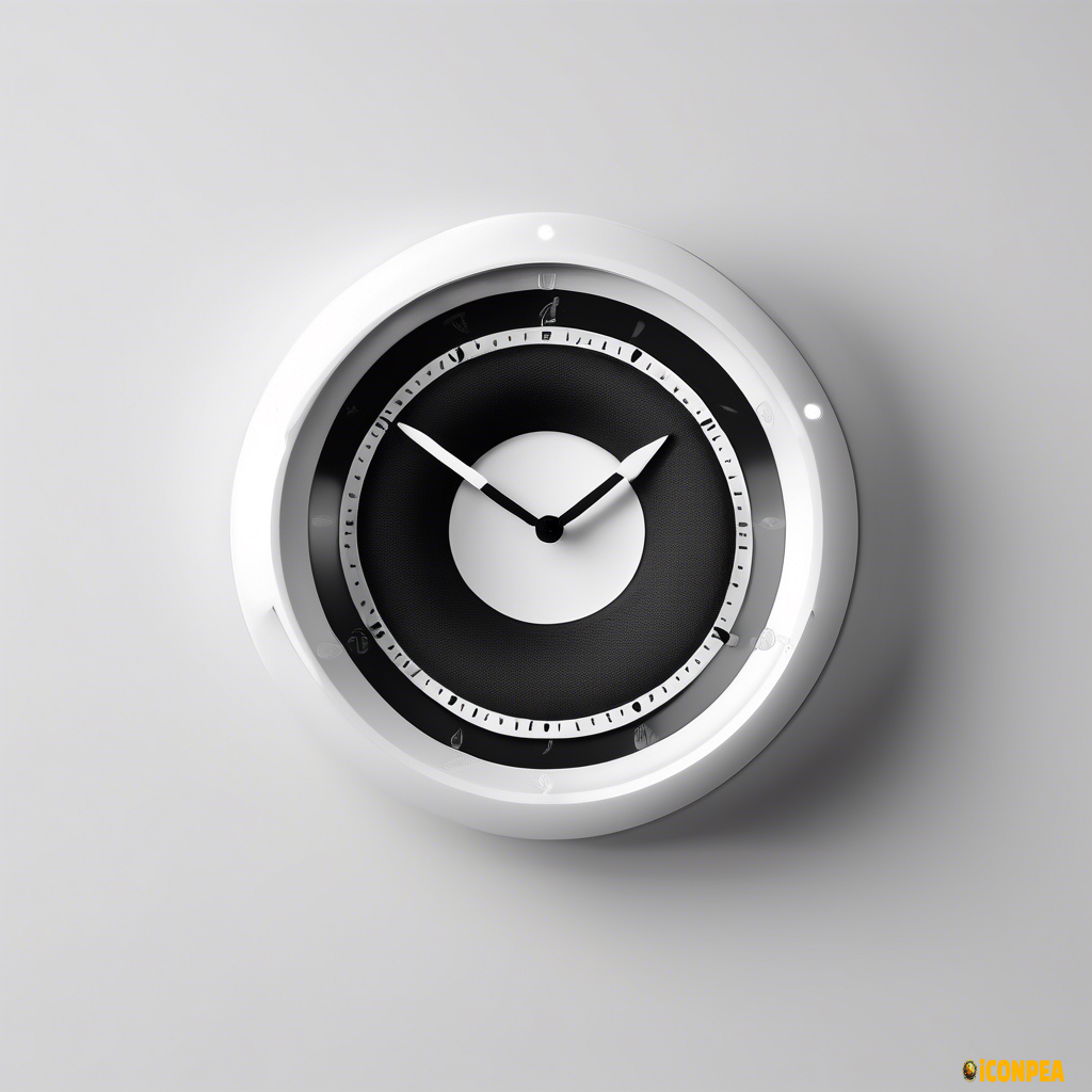 1. Subject: "a combination of a clock with a speaker"  2. Background: "isolated on white and black background"