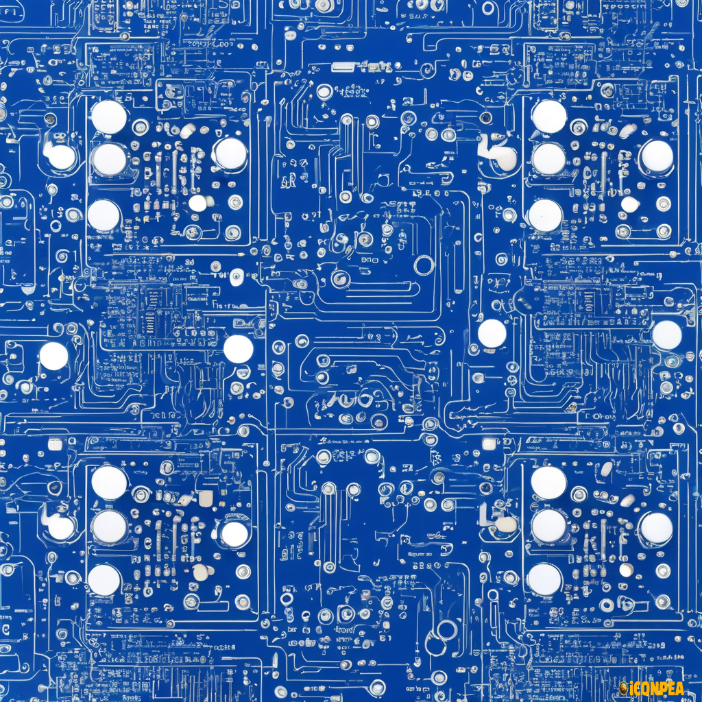 vector art home pcb board tech blue white