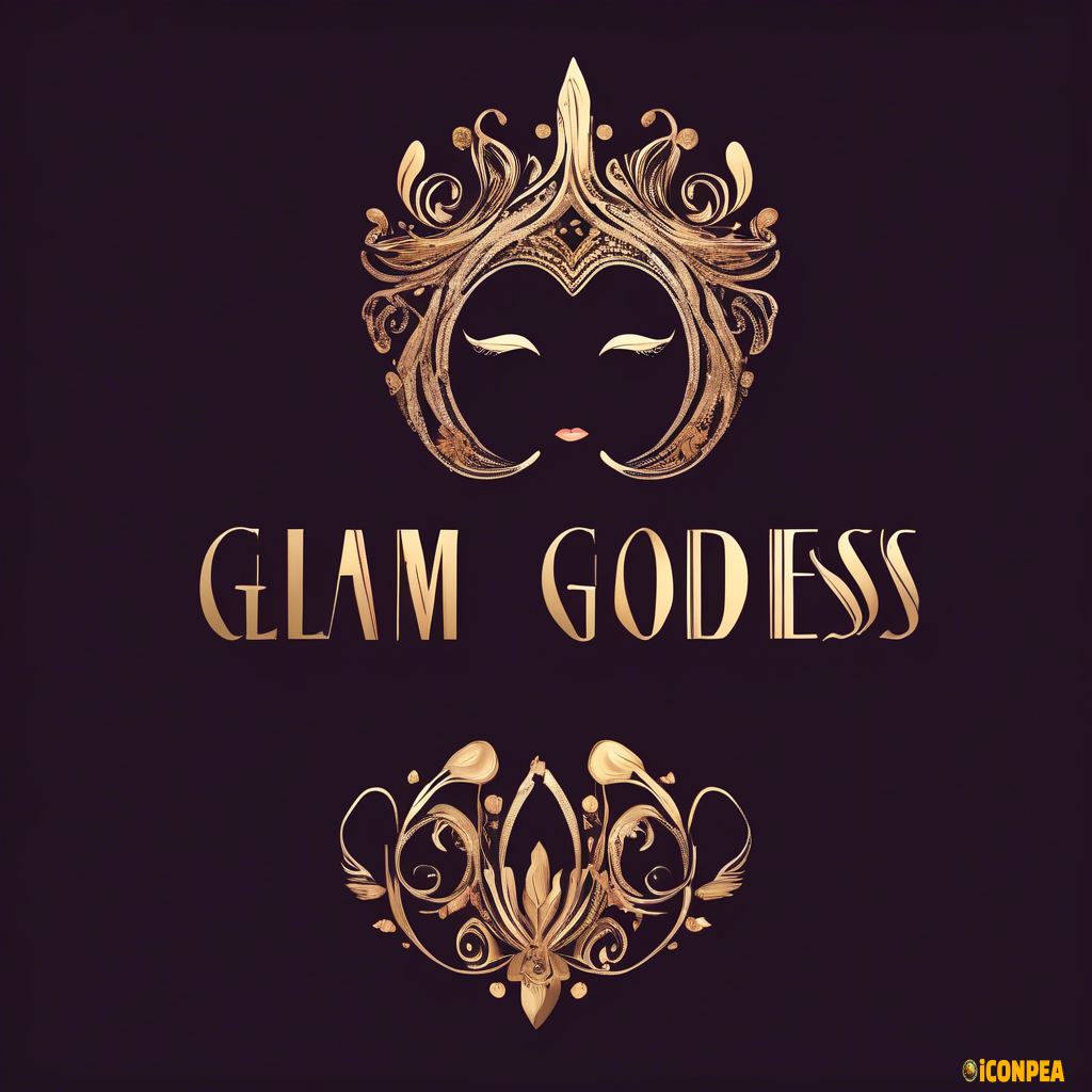 business name is Glam Goddess, beautiful, fancy, font, color, elegant, fashion