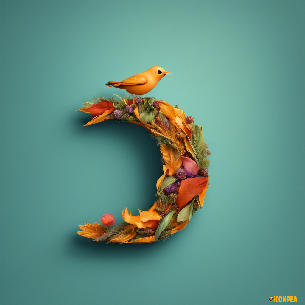 O letter in a bird shape