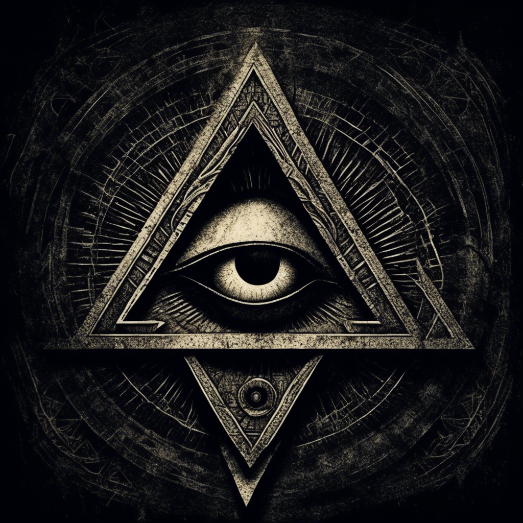 dark moody and scary illuminati symbol that represents surveillance and the all seeing eye