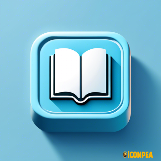 A light blue retro looking yet minimalist looking app icon for an e-book reading app.