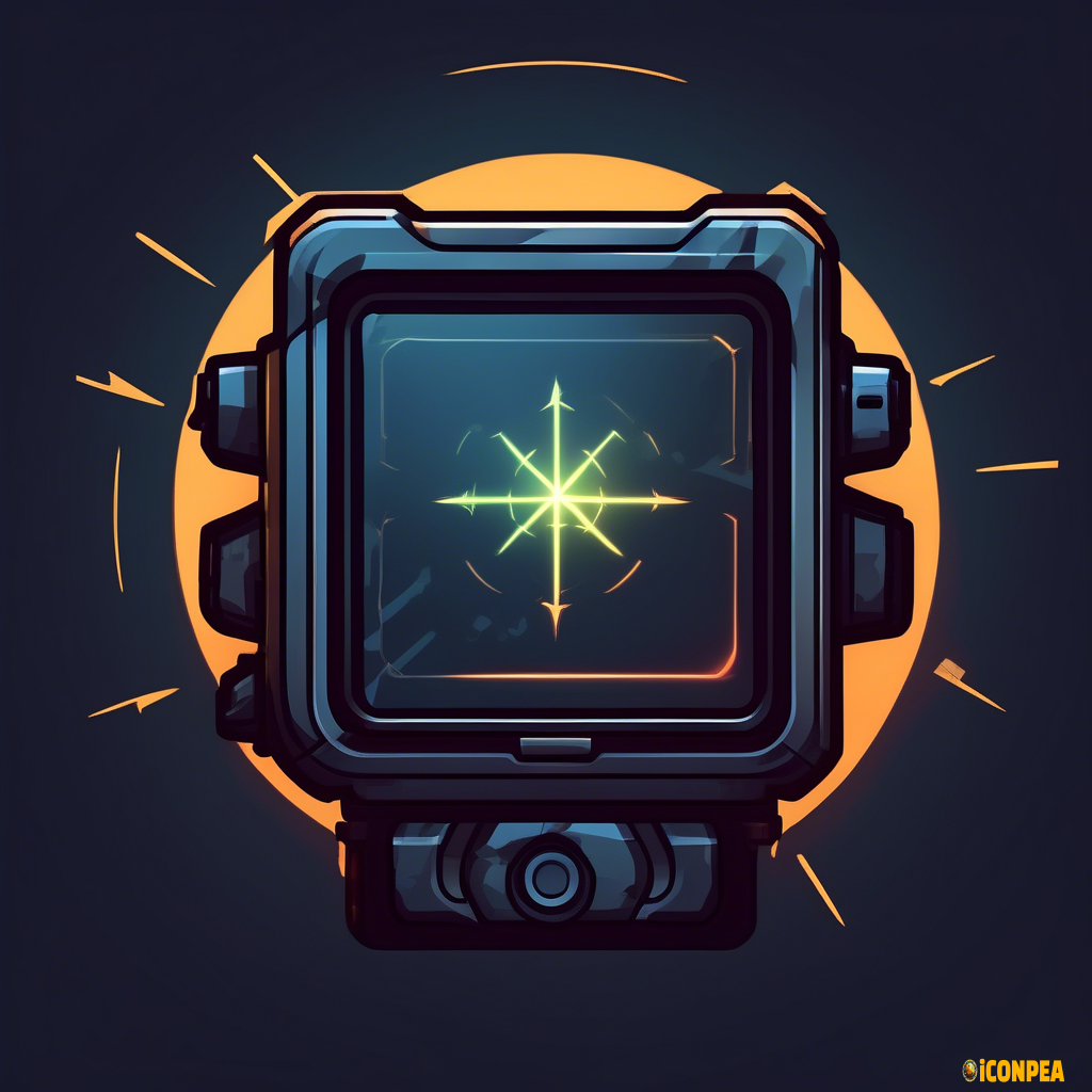 A front view icon of a tactical thermal imager for a game interface is needed. The graphics should be in a minimalist style.