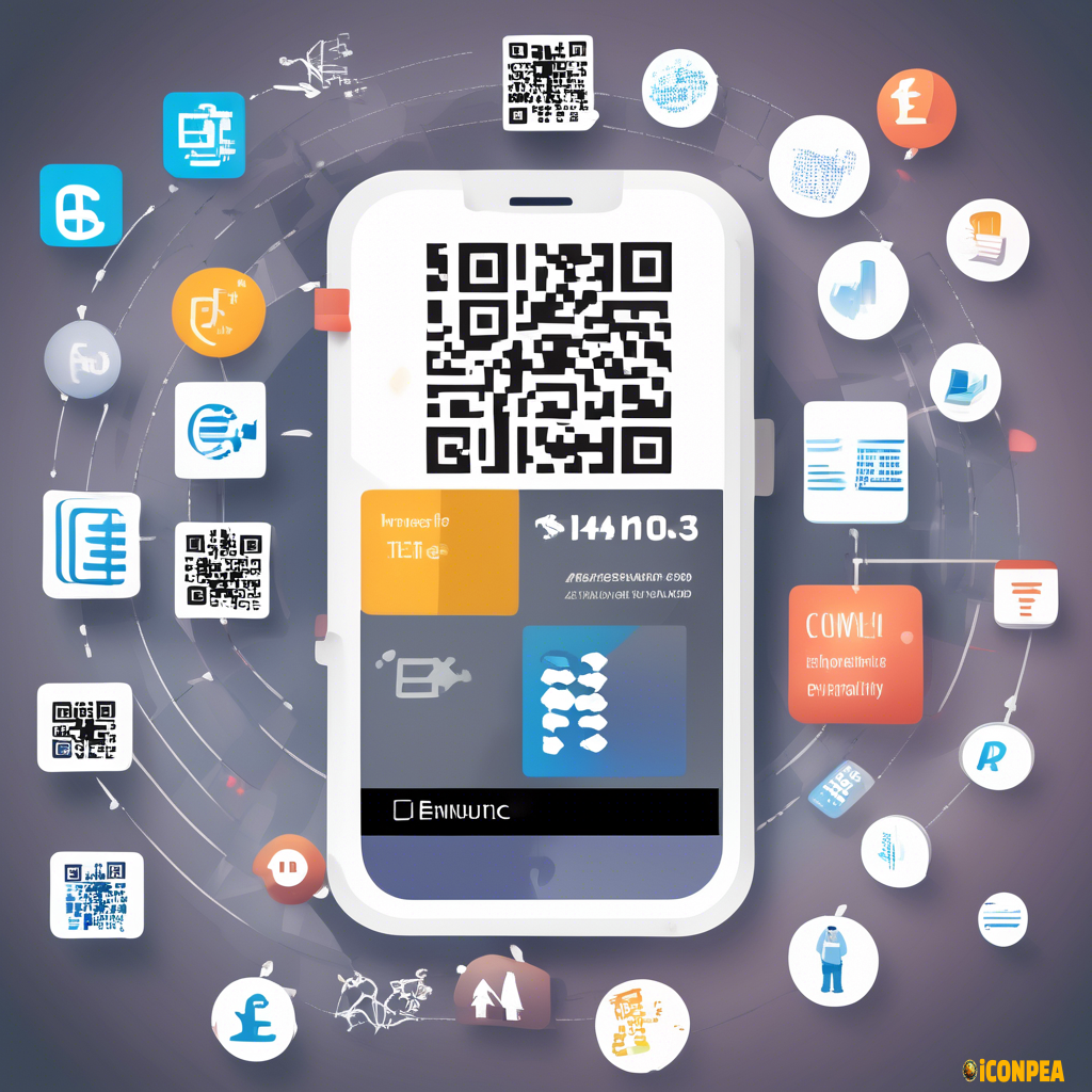 QR-code, Euro, charts, expenses, analytics, without tine details