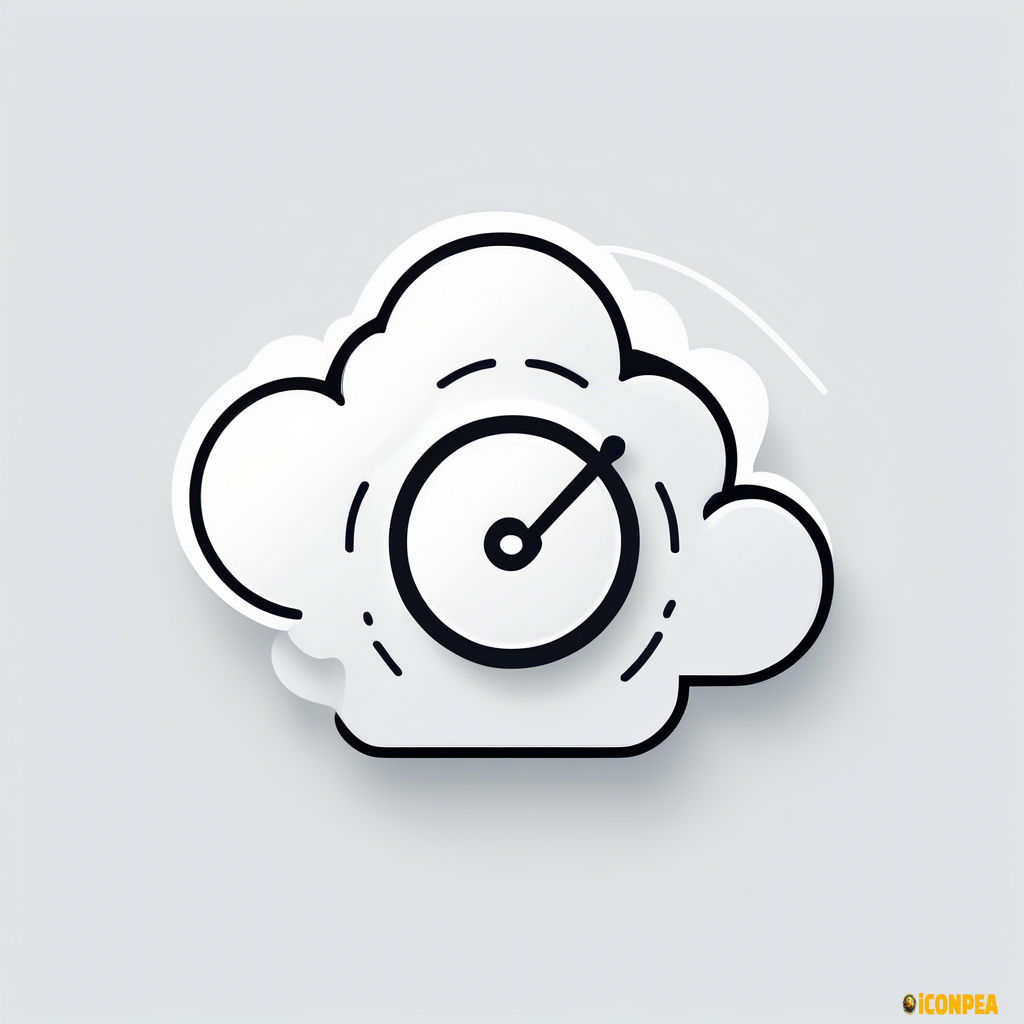Generate an icon combining a linear-style cloud icon and a linear-style eye icon. The cloud should be simple and stylized with smooth lines, and the eye should be placed either inside the cloud or beside it. Use a minimalist approach with thin lines for both elements. The overall design should be clean and elegant, suitable for a digital interface. Include only essential details to maintain a linear and modern aesthetic.