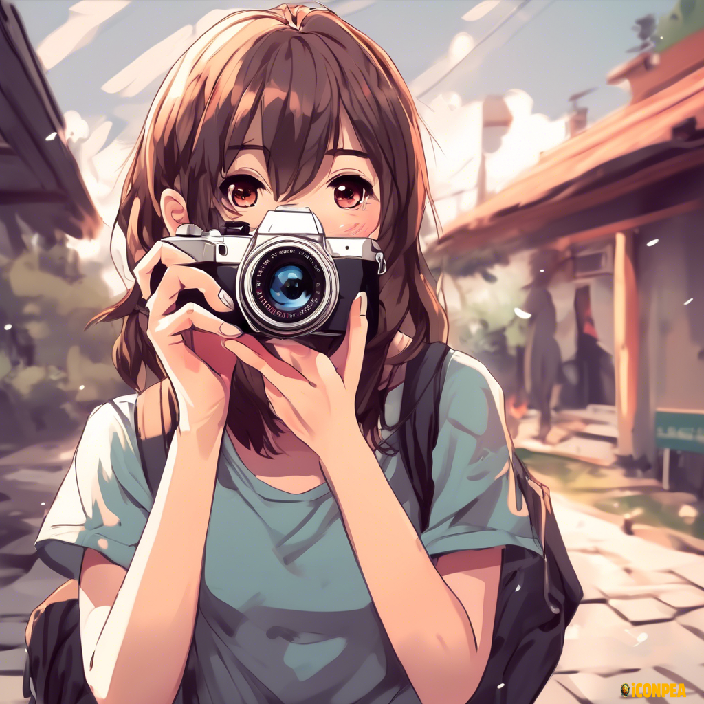 girl taking a piture with camera