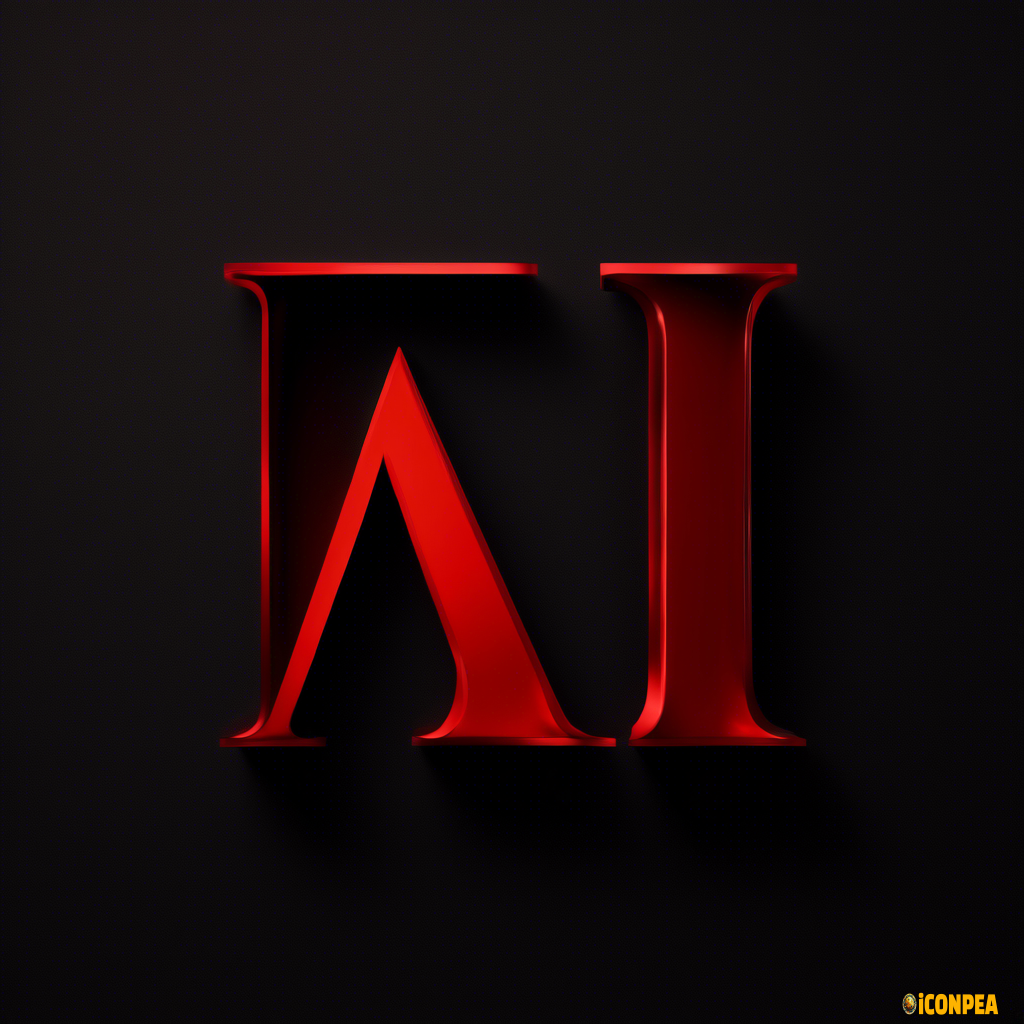 red letter a on a black background, in a strict style like the companies