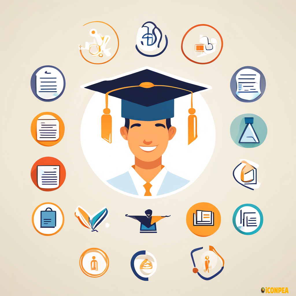 "Create an icon representing Expertise & Experience. The icon should feature a professional, knowledgeable figure, such as a person with a graduation cap or a badge symbolizing expertise. Include elements that convey experience, such as a diploma, certificate, or a stack of books. The design should be clean, modern, and easily recognizable."