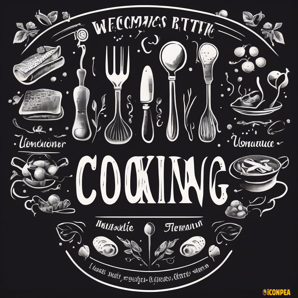 cooking website logo monochrome