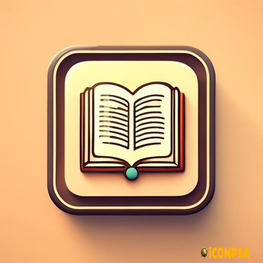 a retro looking yet minimalist looking app icon for an e-book reading app.