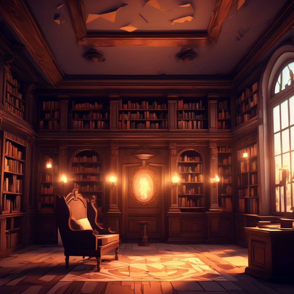 old library with mantle