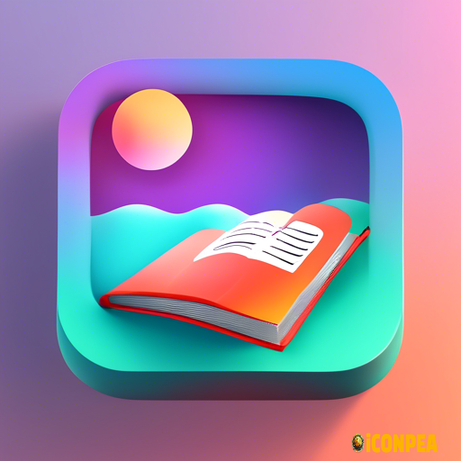 a retro looking yet minimalist looking app icon for an e-book reading app.