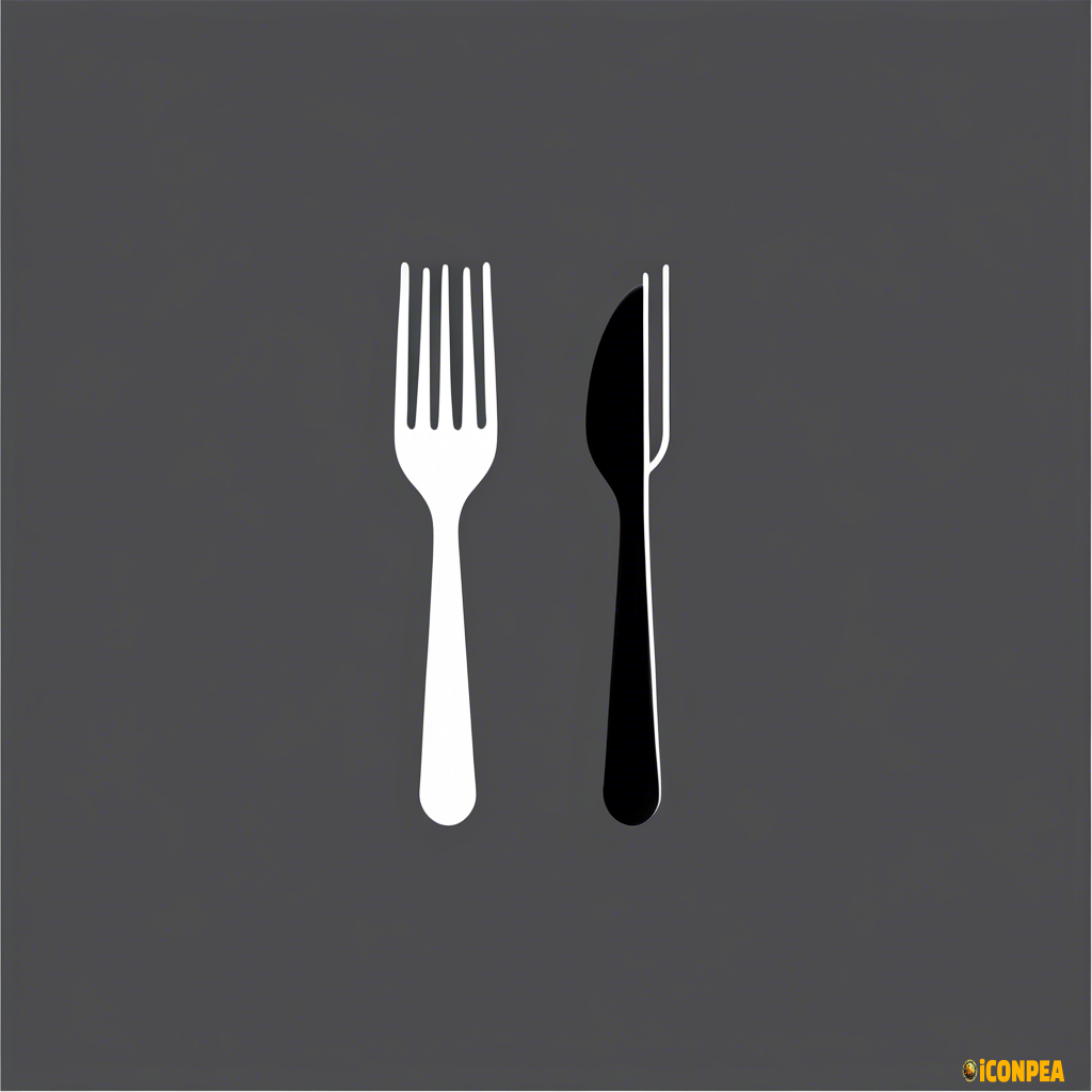 Minimalist fork and spoon icon (