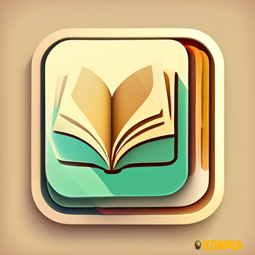 a retro looking yet minimalist looking app icon for an e-book reading app.