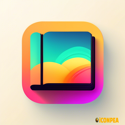 a futuristic yet minimalist looking app icon for an e-book reading app.