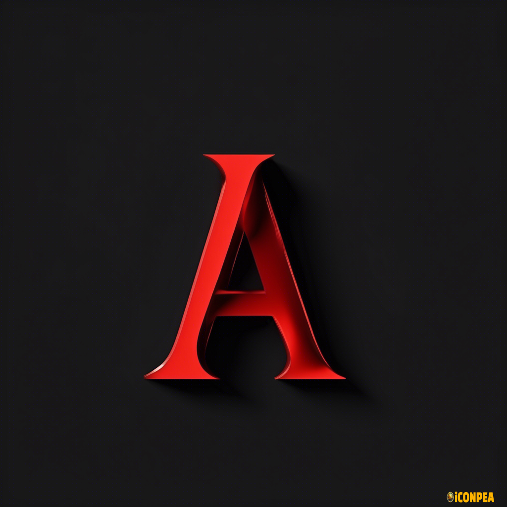 red letter A on a black background, in a strict style like the companies