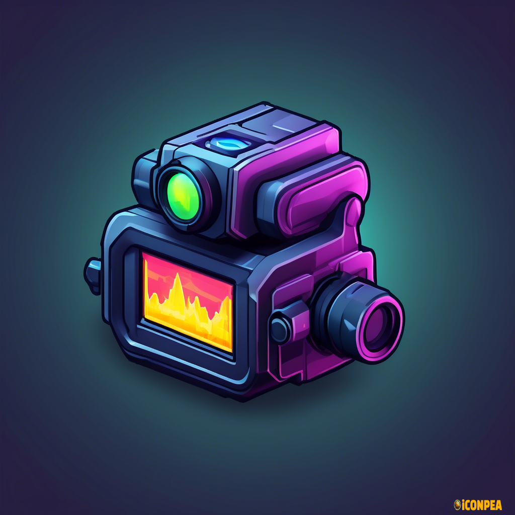 A front view icon of a tactical thermal imager for a game interface is needed. The graphics should be in a minimalist style.