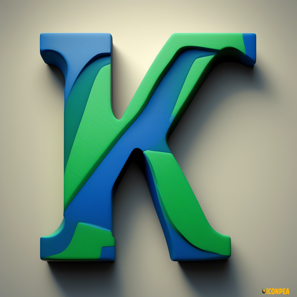 letter "V" with thick rounder edges with bold blue and green patch color mix