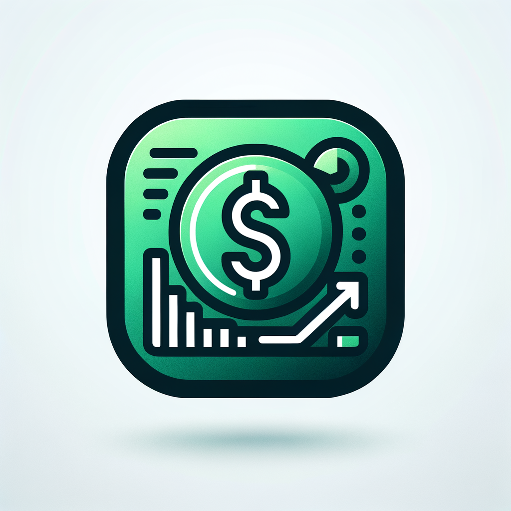 minimal finance app icon, green gradient, clean modern style