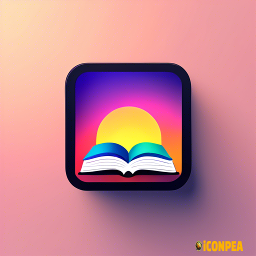 a retro looking yet minimalist looking app icon for an e-book reading app.