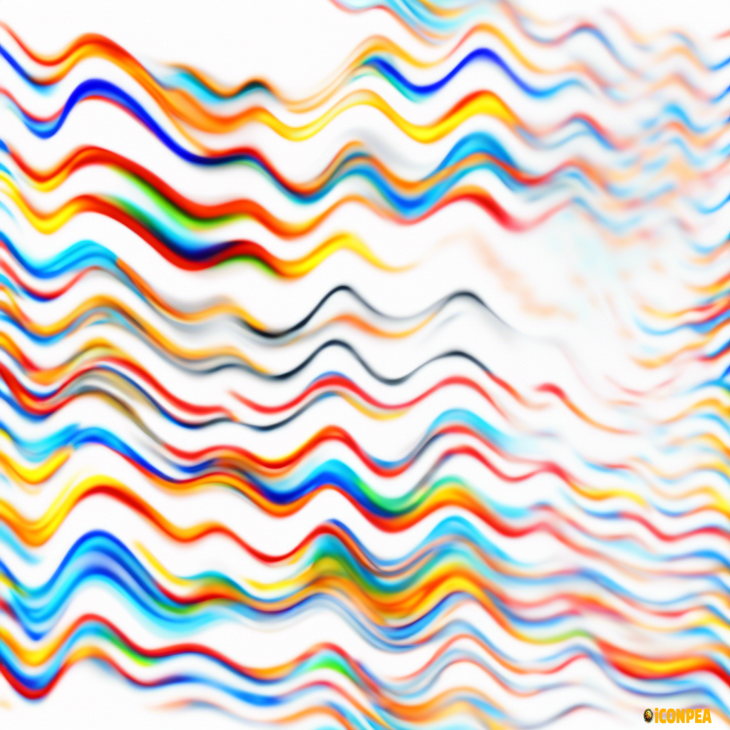 Electronic signal wave，white background,CLOURFUL SIGNAL WAVE