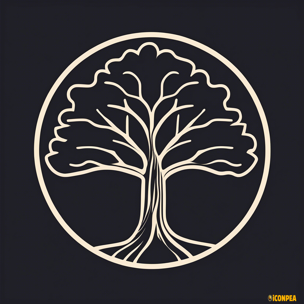 oak tree simple minimalist icon